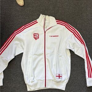 adidas Originals White and Red I Love London Track Jacket